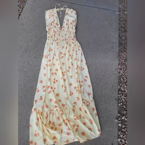 ASOS Petite Floral Maxi Dress in Yellow and Orange